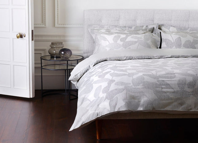 Jasper Conran "Abstract Leaf" Duvet Cover Set in Melange Grey