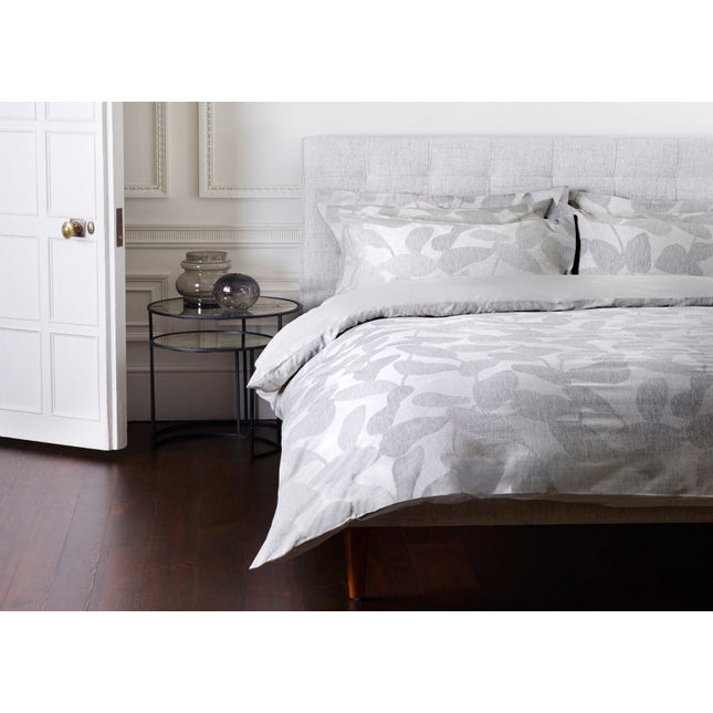 Jasper Conran "Abstract Leaf" Duvet Cover Set in Melange Grey