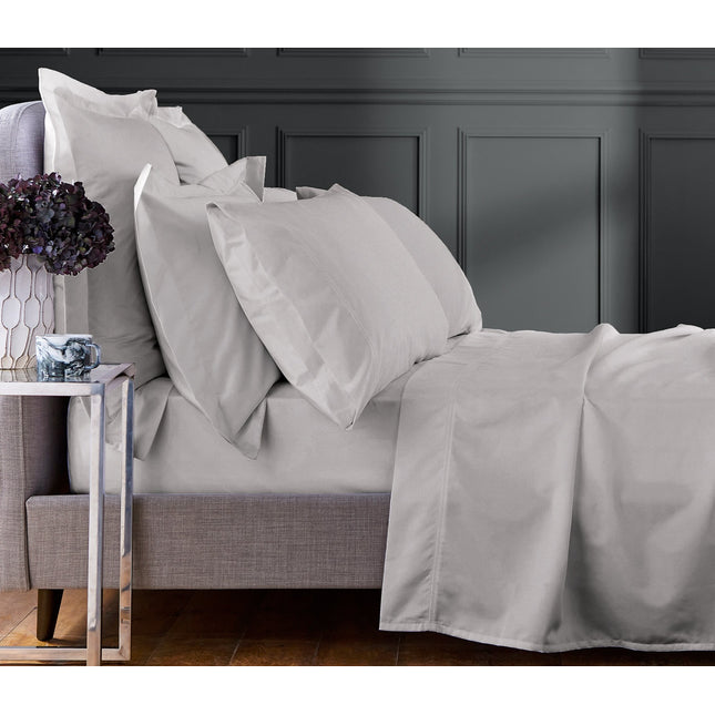 Bedeck of Belfast "1000TC Egyptian Cotton Sateen" Plain Dyed Sheet in Silver