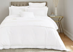 Bedeck of Belfast "Vendi"  with Pleated Trim Duvet Cover Set  in White