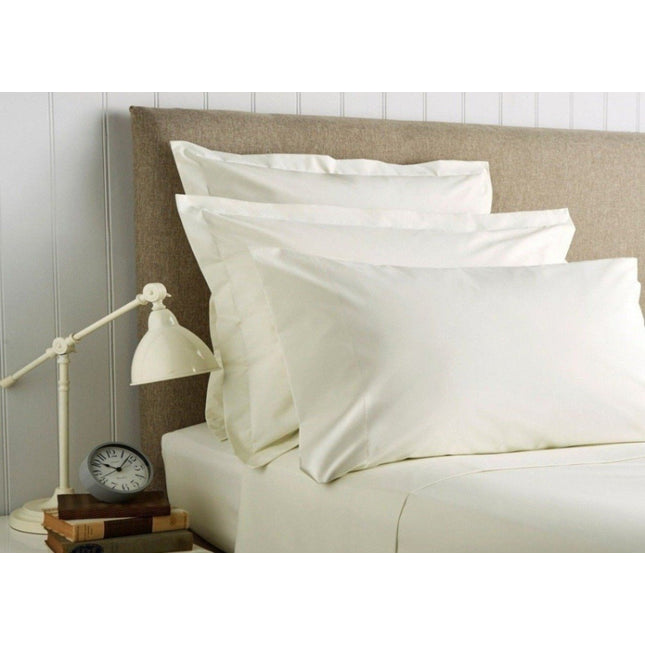 Christy "400 TC Sateen" Plain Dyed Sheets in Ivory (cream)