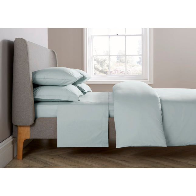 Christy "200TC Egyptian Cotton" Plain Dyed Sheets & Duvet Covers in Duck Egg