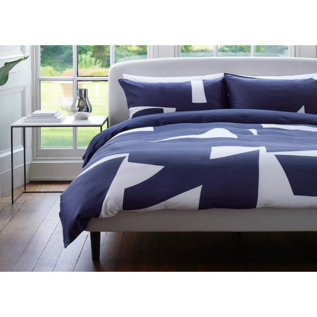 Jasper Conran "Graphic Print" 300TC Duvet Cover Set in Mid Blue
