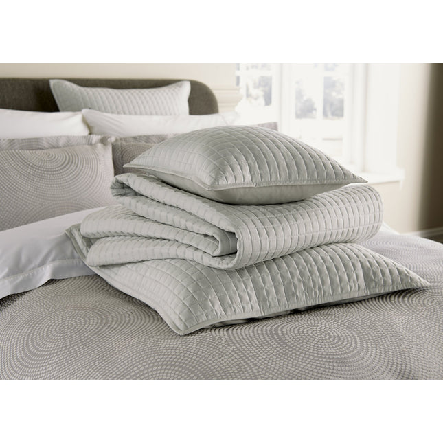 Christy "Metropolitan" Pillow Shams and Filled Cushion in Platinum