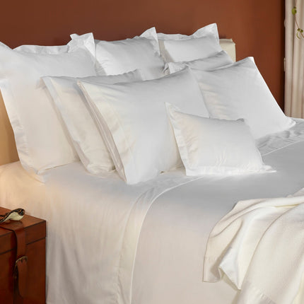 Amalia "Suave" 430 Thread Count Bed Linen with Single Embroidery Line in White