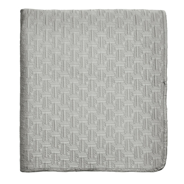 Ted Baker "T" Quilted Bedspread and Pillow Shams in Silver