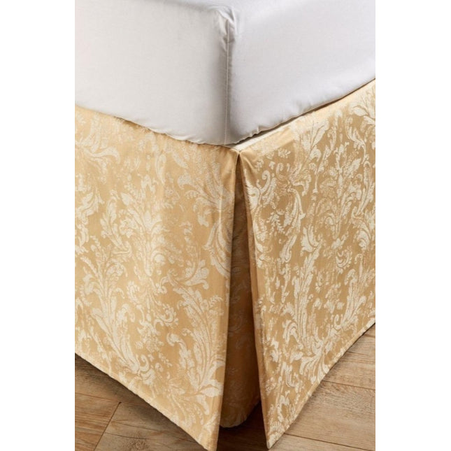 Christy "Jacquard Bed Skirt" (Valance) - colour Rich Gold
