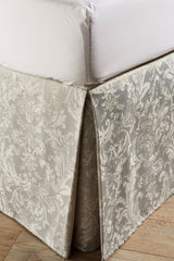 Christy "Jacquard Bed Skirt" (Valance) - colour Silver