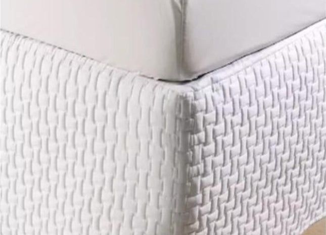 Christy "Windsor Quilted Bed Skirt" (Valance) in Colour White