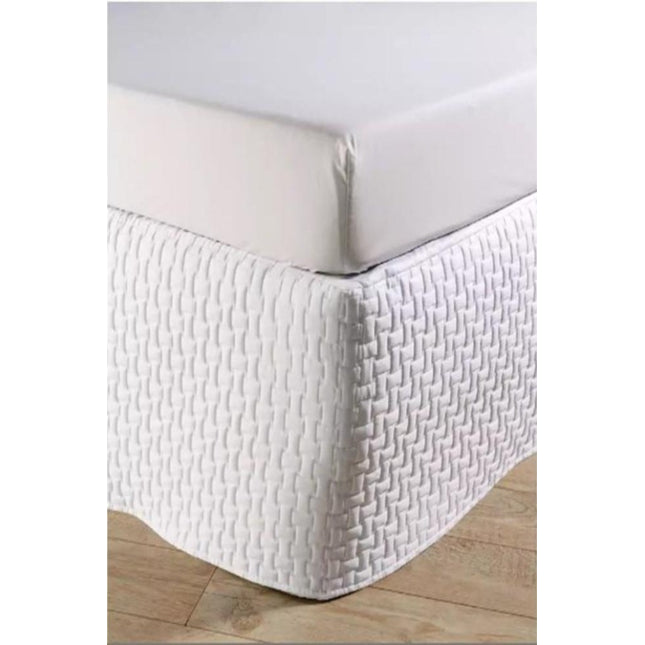 Christy "Windsor Quilted Bed Skirt" (Valance) in Colour White