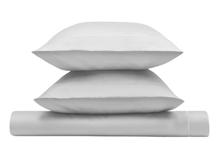 Amalia "Dalia" 800TC Duvet Cover & Sheets- Grey with Silver Embroidery