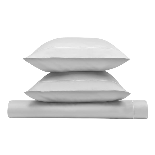 غطاء لحاف وملاءات "أماليا" "داليا" ٨٠٠ TC - رمادي مع تطريز فضي