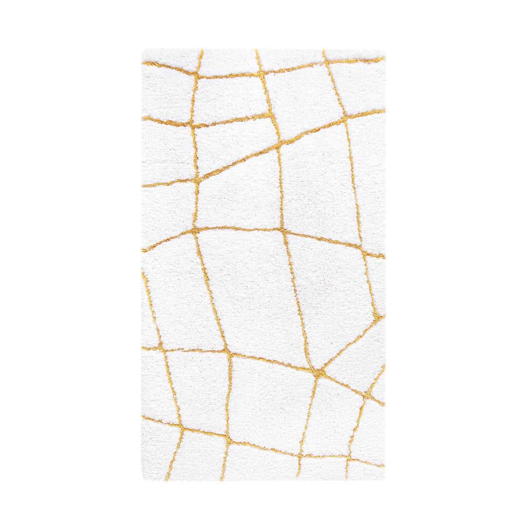 Graccioza "Amalia" Bath Towels &amp; Bath Rug Collection in White/ Gold