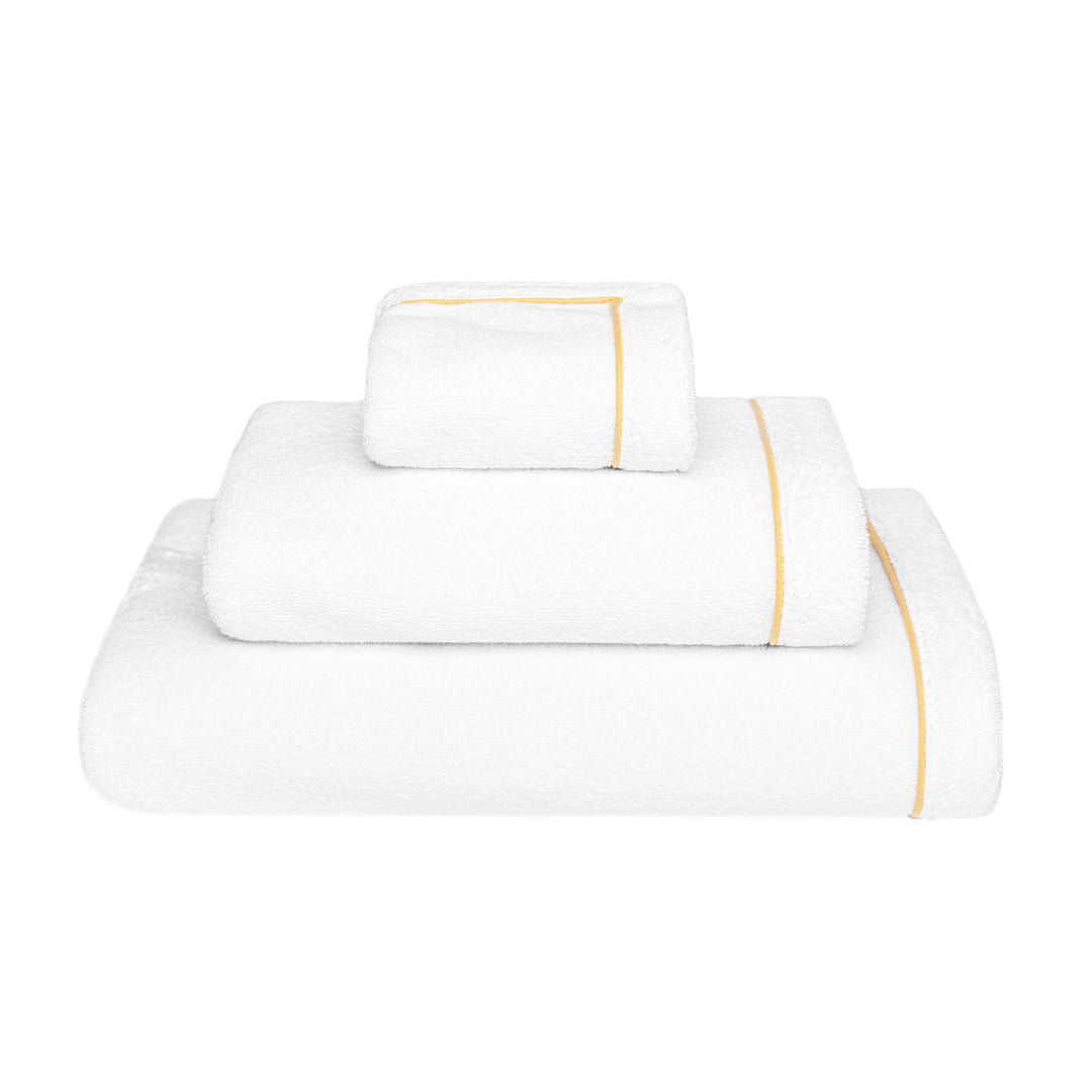Graccioza "Continental" Bath Towels &amp; Rug Collection in White/ Gold