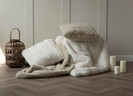 Belledorm "Alaska" Fur Filled Cushion in Snow