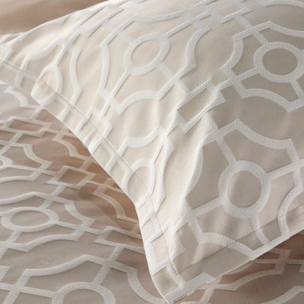 Christy "Portico" Jacquard Duvet Cover Sets in Oyster (Cream)