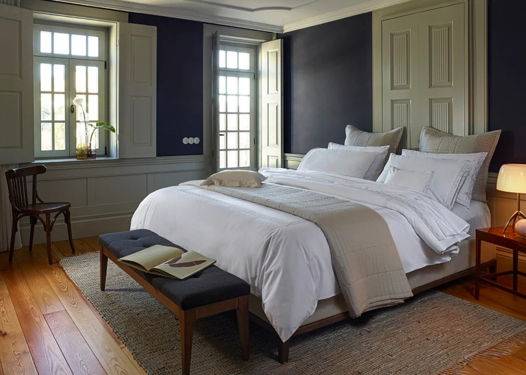 Amalia "Memoria" 400 Thread Count Bed Linen with U shape Embroidery in Champagne