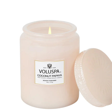 شمعة "جوز الهند والبابايا" من فولوسبا في مرطبان