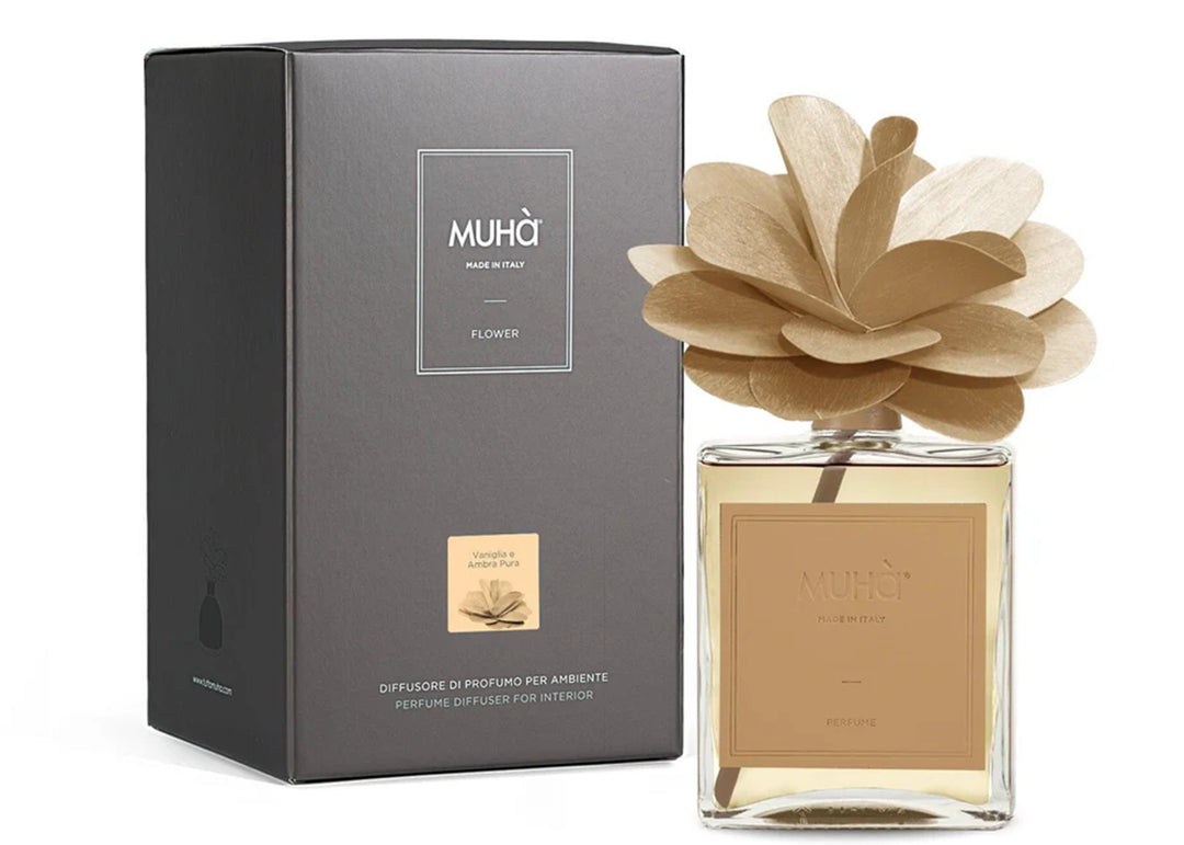 Muha "Vaniglia &amp; Ambra Pura" Flower Diffuser (30ml - 500ml)