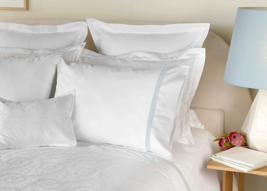 Amalia "Camila" Duvet Cover and Standard Oxford Pillowcase in White