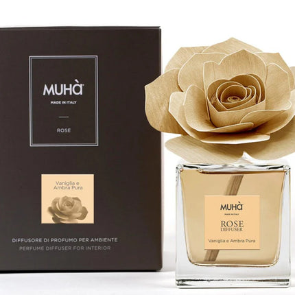 Muha "Vaniglia & Ambra Pura" Rose Diffuser (100ml)