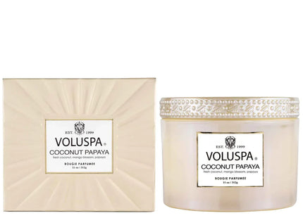 Voluspa "Coconut Papaya" Corta Maison Boxed Glass Candle