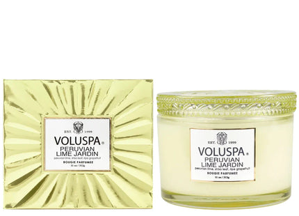 Voluspa "Peruvian Lime Jardin" Corta Maison Boxed Glass Candle