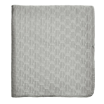 Ted Baker "T" Quilted Bedspread  and Pillow Shams in Silver