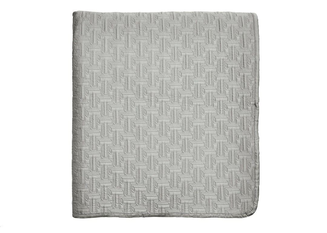 Ted Baker "T" Quilted Bedspread  and Pillow Shams in Silver