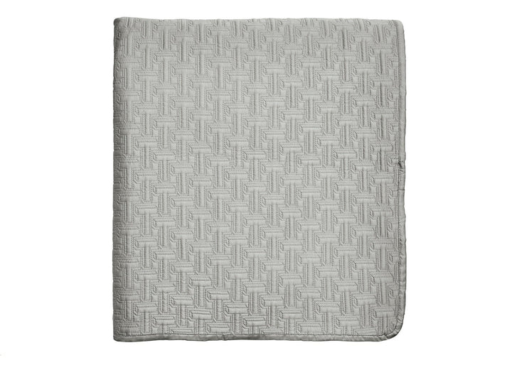 Ted Baker "T" Quilted Bedspread  and Pillow Shams in Silver