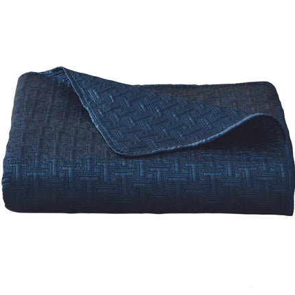 Ted Baker "T" Quilted Bedspread and Pillow Shams in Navy
