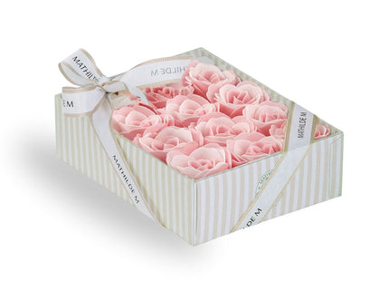 Mathilde "Rose Fragrance" Set of 12 roses in pink and white soap