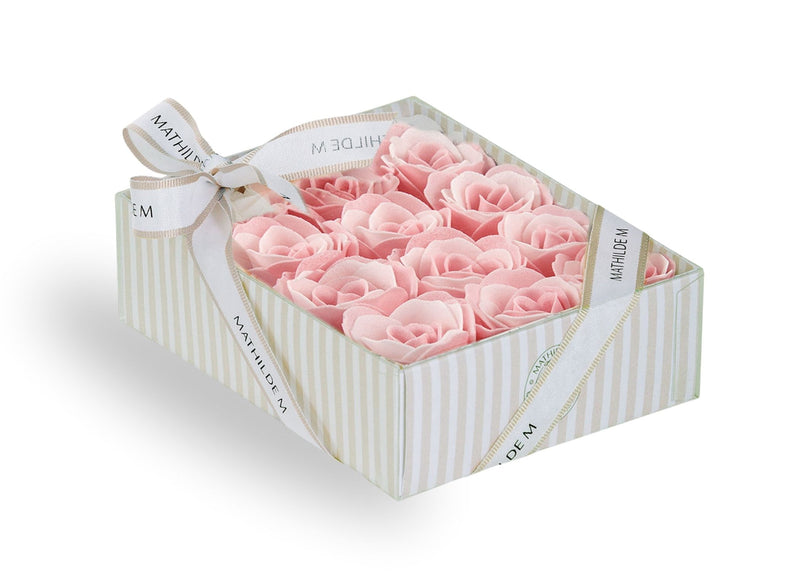 Mathilde "Rose Fragrance" Set of 12 roses in pink and white soap