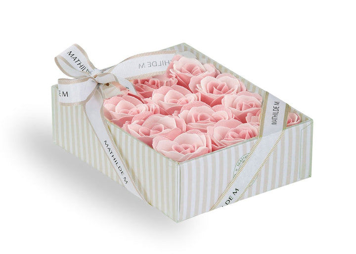 Mathilde "Rose Fragrance" Set of 12 roses in pink and white soap