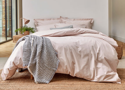 Christy "200TC Organic" Plain Dyed Sheets & Duvet Covers in Powder Pink