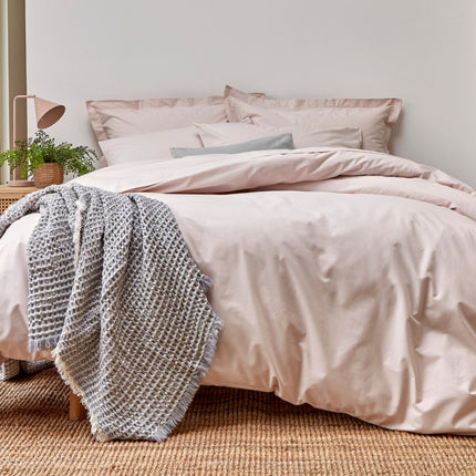 Christy "200TC Organic" Plain Dyed Sheets & Duvet Covers in Powder Pink