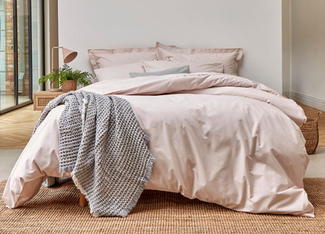 Christy "200TC Organic" Plain Dyed Sheets & Duvet Covers in Powder Pink