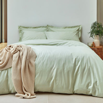 Christy "200TC Organic" Plain Dyed Sheets & Duvet Covers in Sage Green