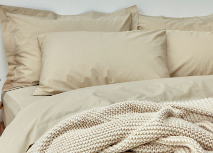 Christy "200TC Organic" Plain Dyed Sheets & Duvet Covers in Hazelnut