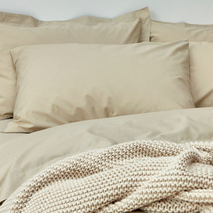 Christy "200TC Organic" Plain Dyed Sheets & Duvet Covers in Hazelnut