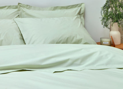 Christy "200TC Organic" Plain Dyed Sheets & Duvet Covers in Sage Green