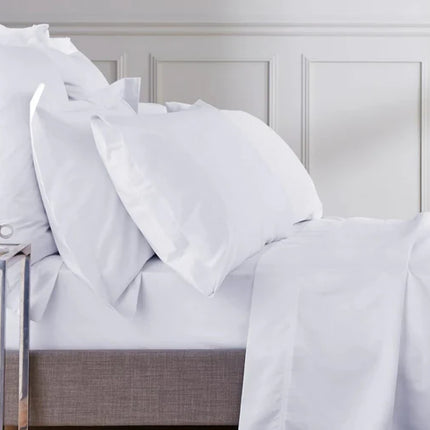 Bedeck of Belfast "1000TC Egyptian Cotton Sateen" Plain Dyed Sheets in White