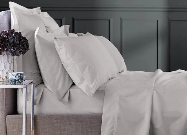 Bedeck of Belfast "1000TC Egyptian Cotton Sateen" Plain Dyed Sheet in Silver