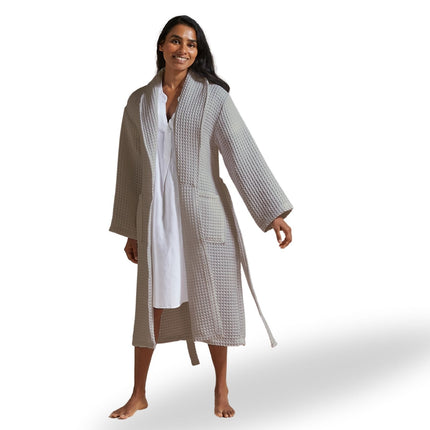 Christy "Waffle Robe" Bath Robe in Grey