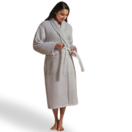 Christy "Waffle Robe" Bath Robe in Grey