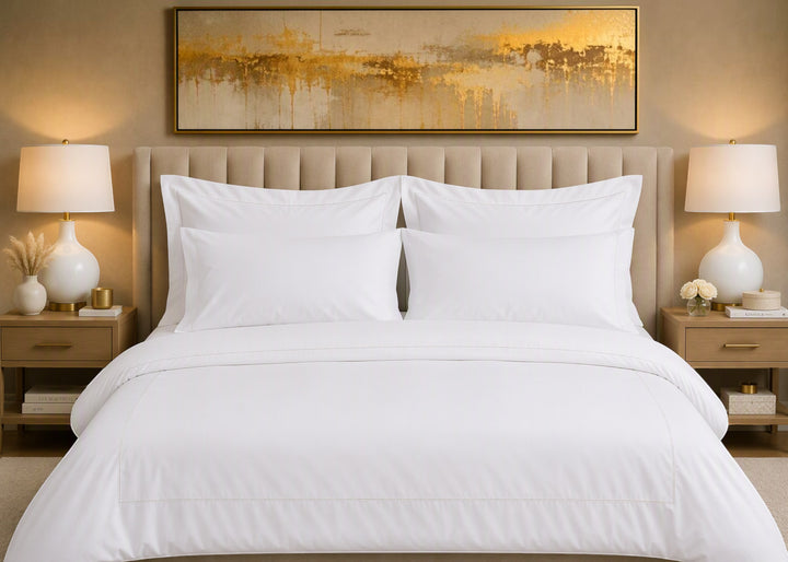 Linen Obsession 300 Thread Count "Luxury Sateen" Fitted Sheet in White