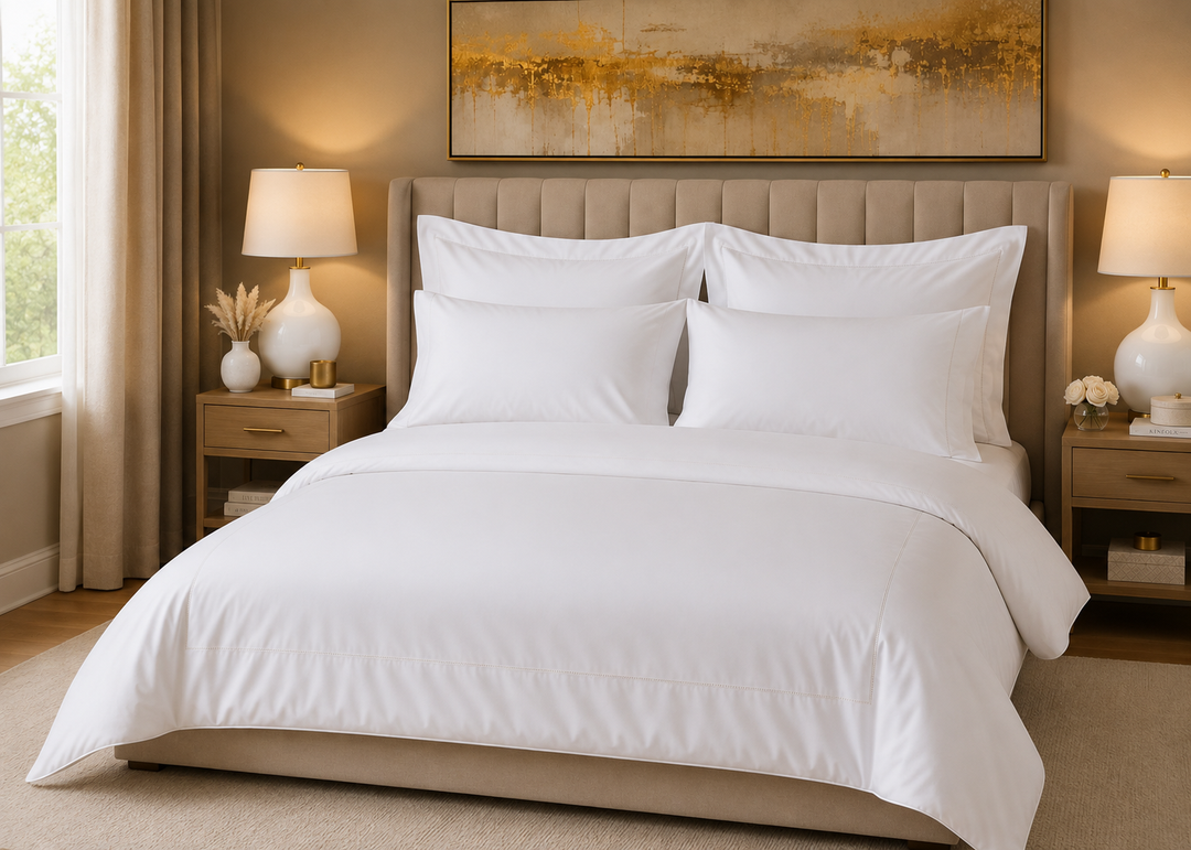 Linen Obsession 300 Thread Count "Luxury Sateen" Fitted Sheet in White
