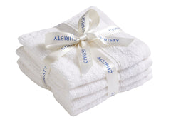 Christy "Serene" Face Towel Set of 4 in White