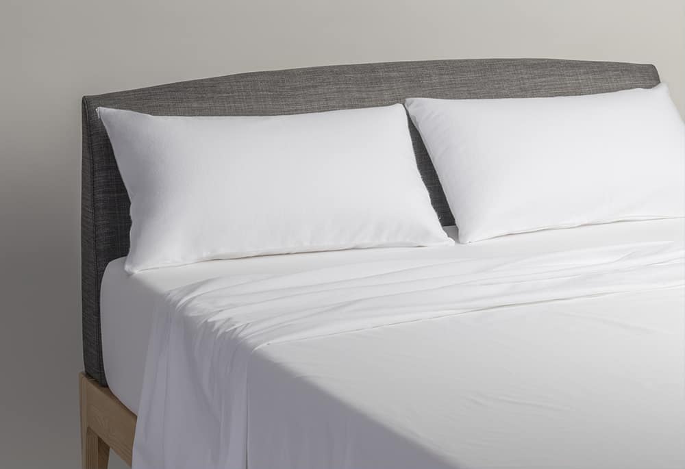 Velfont "Eco Aqua" Recycled Cotton Waterproof Pillow Protector in White