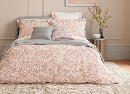 Bedeck of Belfast "Celina" Duvet Cover and Oxford Pillowcase in Coral